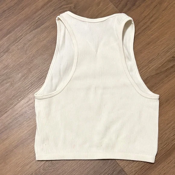 Forever 21 Cream Ribbed Crop Top - Picture 2 of 2